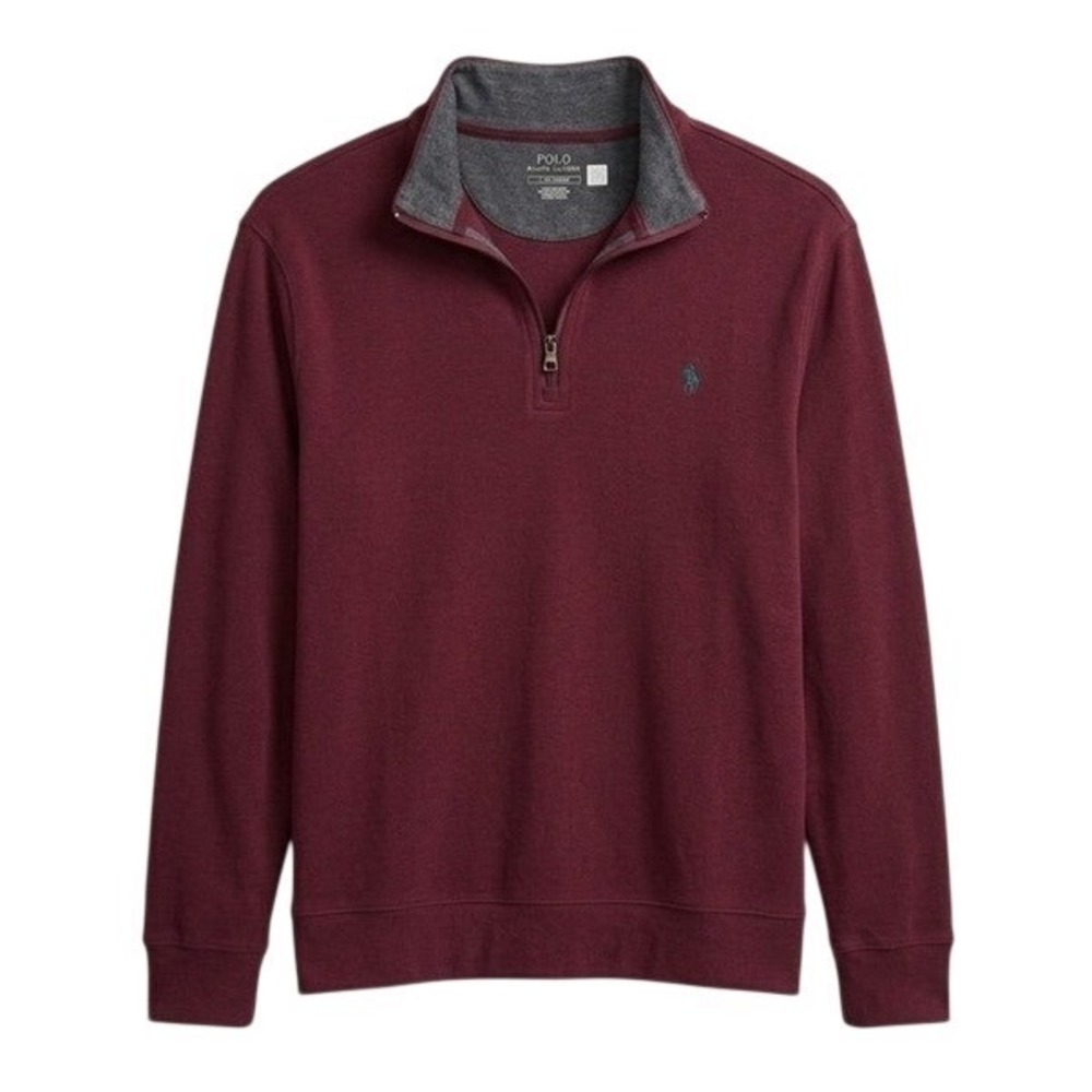 Polo Ralph Lauren Men's Large 1/4 Zip Pullover in Burgundy/Maroon